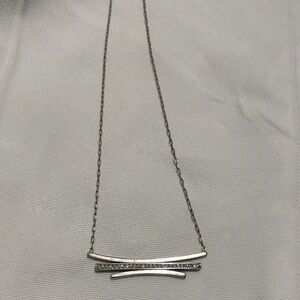 Brighton Silver-Tone Crystal Bar Necklace
